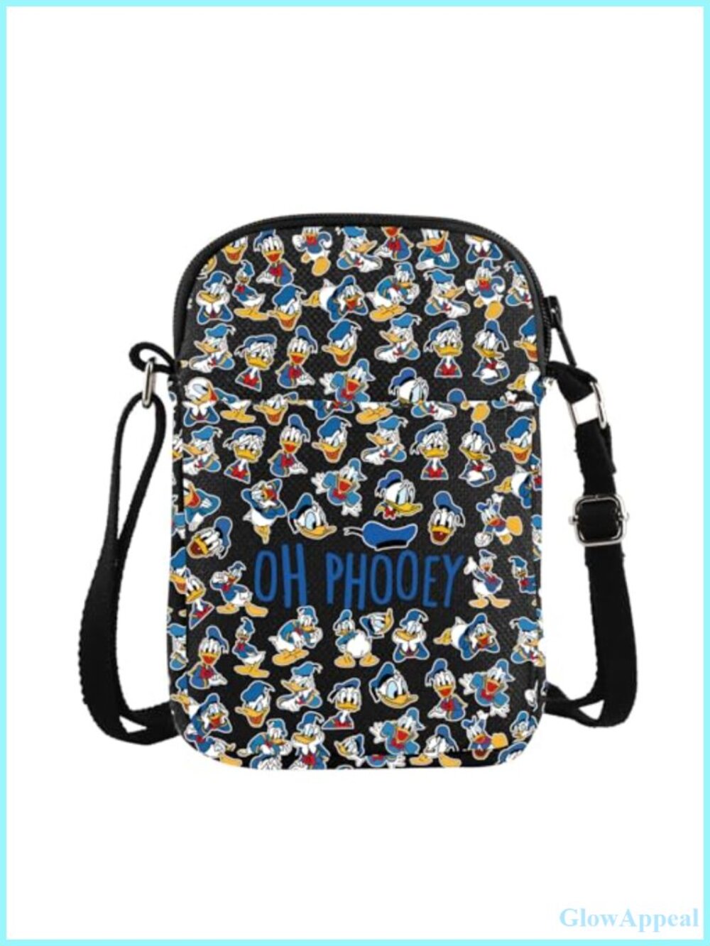 Canvas Crossbody Bag Duck Print Sling Purse Adjustable Strap